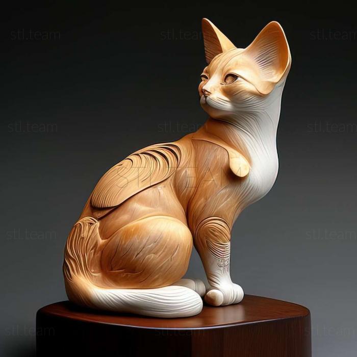 3D model Japanese Bobtail cat (STL)